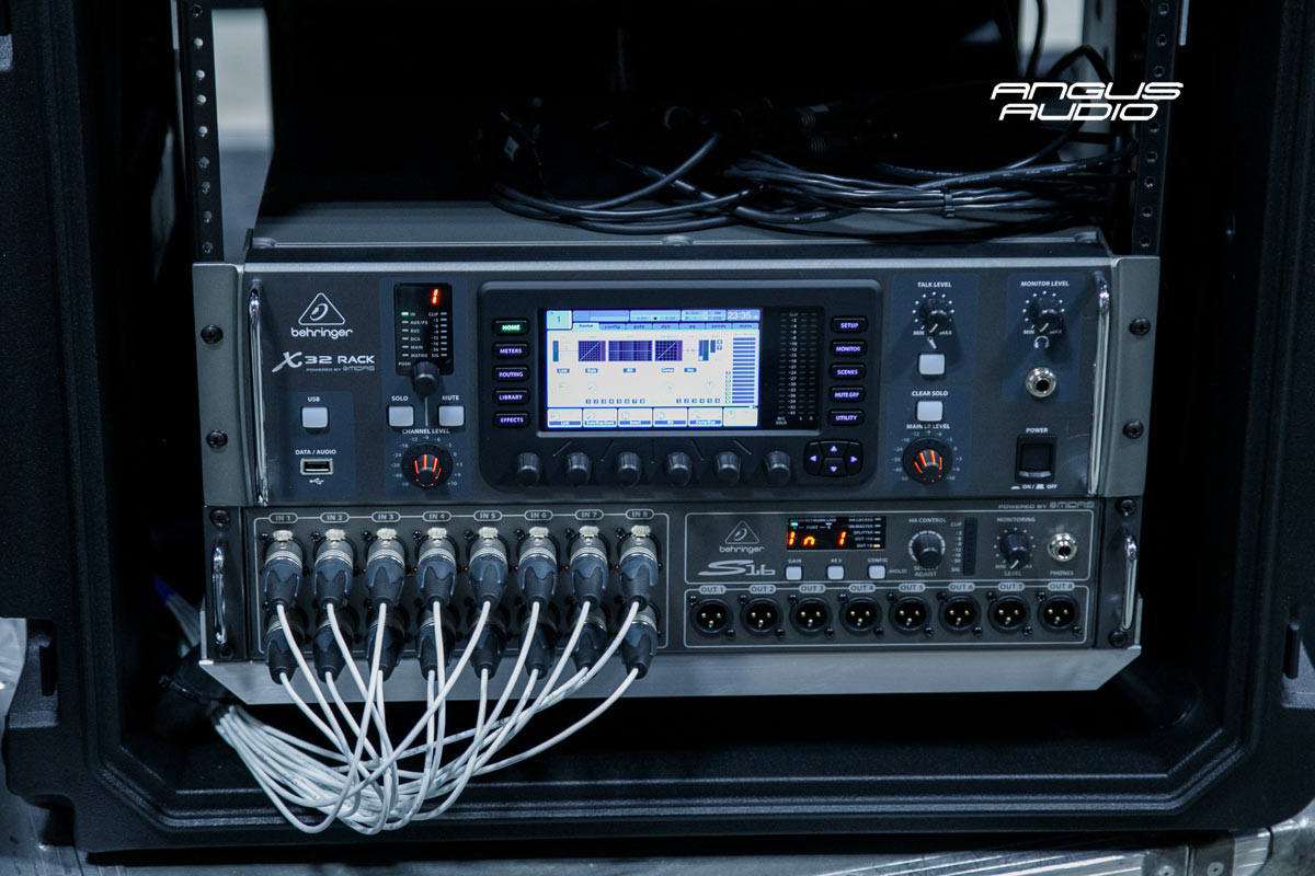 Intervals 32 channel splitter and Wireless In Ear Rack Angus Audio